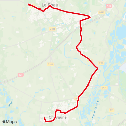 STAR Le Rheu (Collège Brassens) - Chavagne (Croix Blanche) map