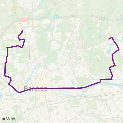 STAR Rennes (ZA St-Sulpice) - St-Grégoire (Grand Quartier) map