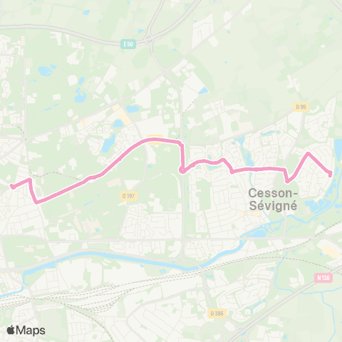 STAR Cesson-Sévigné (Dézerseul) - Rennes (Assomption) map