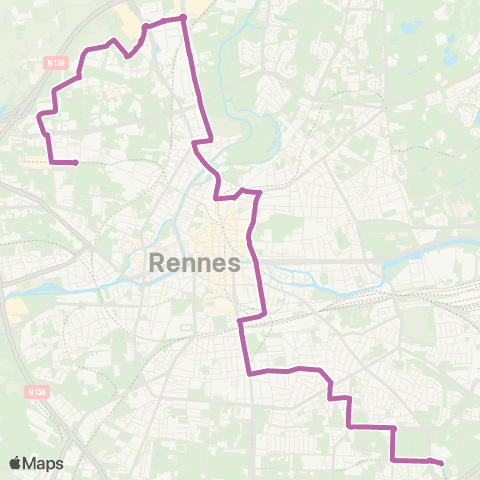 STAR Rennes (Villejean-Uni) - St-Grégoire - Rennes (La Poterie) map