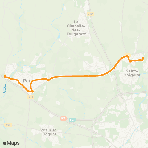 STAR St-Grégoire (Jean-Paul II) - Montgermont - Pacé (Pie Neuve) map