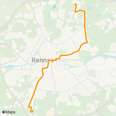 STAR Rennes (St-Laurent) - Rennes (Lycée Bréquigny) map