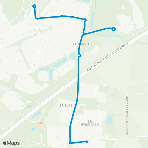 STAR Cesson-Sévigné (Monniais) - Cesson-Sévigné (Ménouriais) map