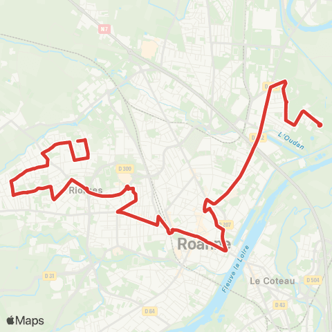 STAR Les Trois Ponts <> Riorges Collège map