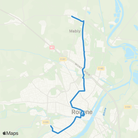 STAR Mably Bourg <> Mayollet map