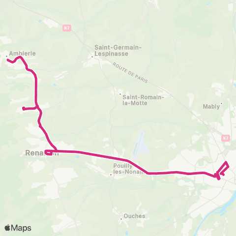 STAR Ambierle <> Roanne map