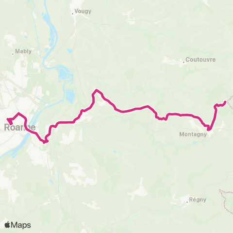 STAR Montagny <> Roanne map