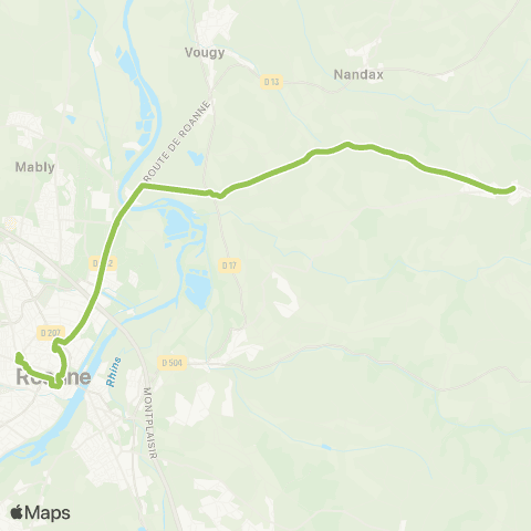 STAR Coutouvre <> Roanne map