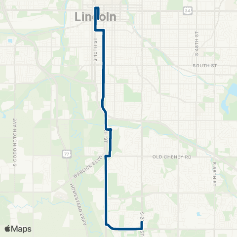 StarTran South 13th map
