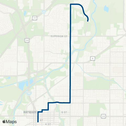 StarTran North 27th map