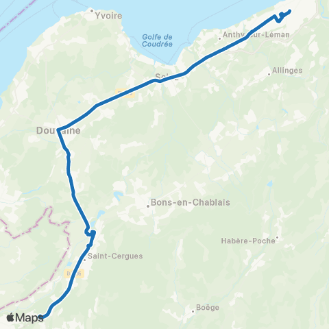 Star't Thonon-les-Bains - Cranves-Sales map