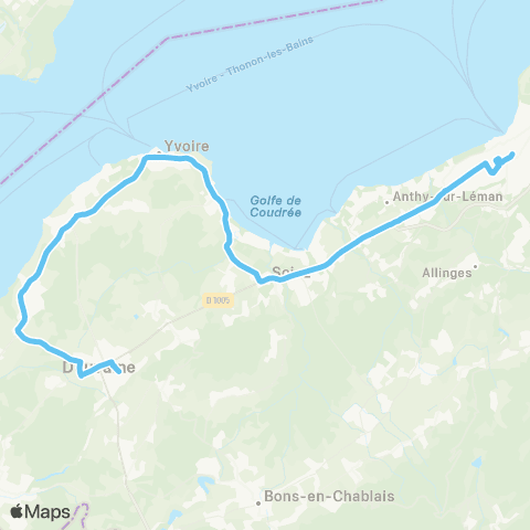 Star't Thonon-les-Bains - Douvaine map