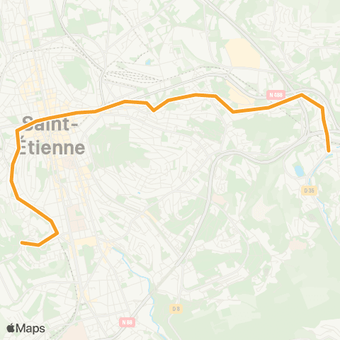 STAS Cotonne ↔︎ Terrenoire map