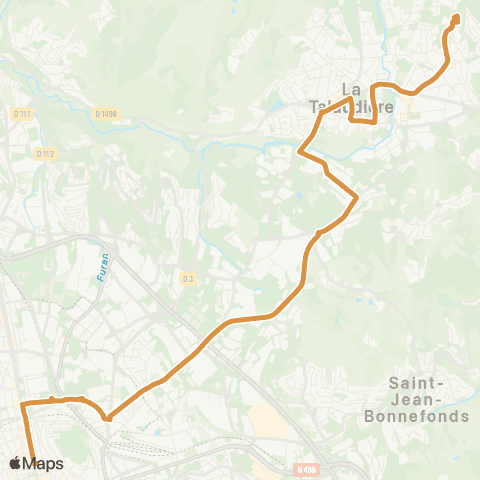 STAS Place Jean Jaurès ↔︎ Bourg map