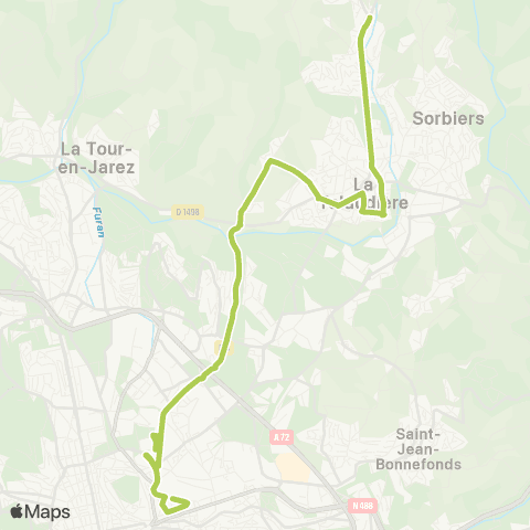 STAS Châteaucreux Gare ↔︎ Grand Quartier map