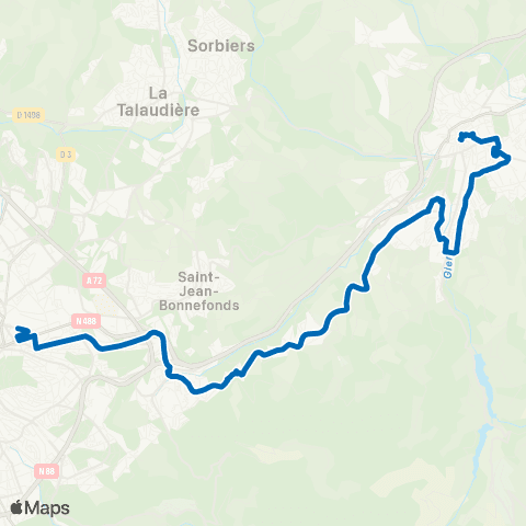 STAS Place du Moulin ↔︎ Châteaucreux Gare map