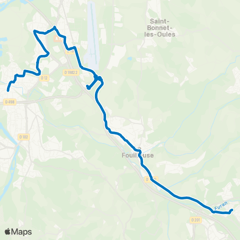 STAS Hôpital Nord ↔︎ Gare Andrezieux map