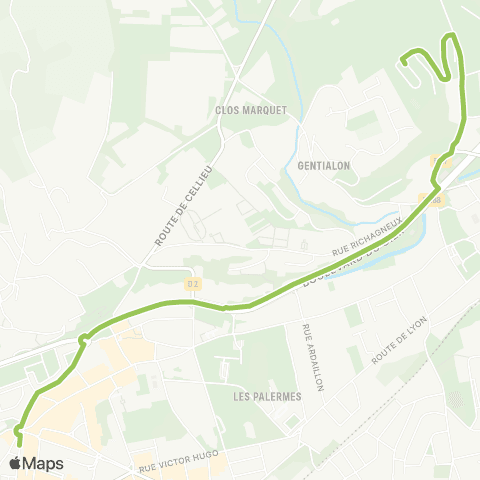 STAS Place du Moulin ↔︎ Cret Oeillet Haut map