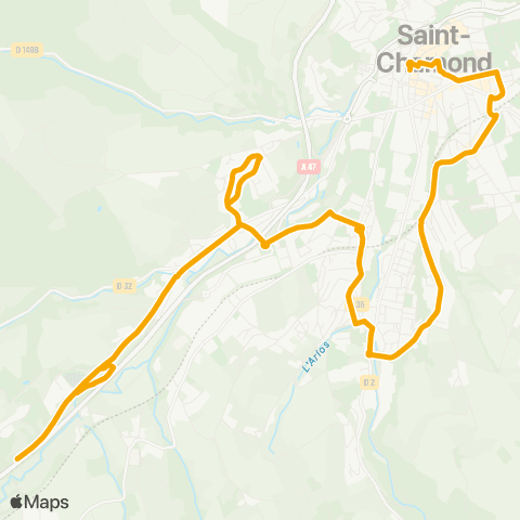 STAS Place du Moulin ↔︎ Ollagnière / le Poyet map