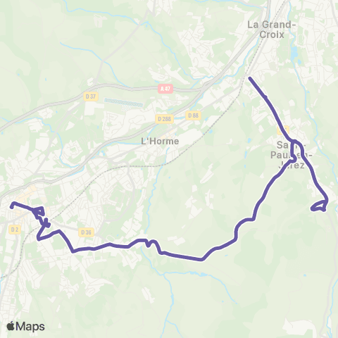 STAS Place du Moulin ↔︎ la Bachasse map