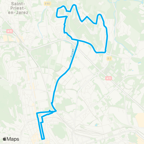 STAS Jean Jaurès ↔︎ Montreynaud map