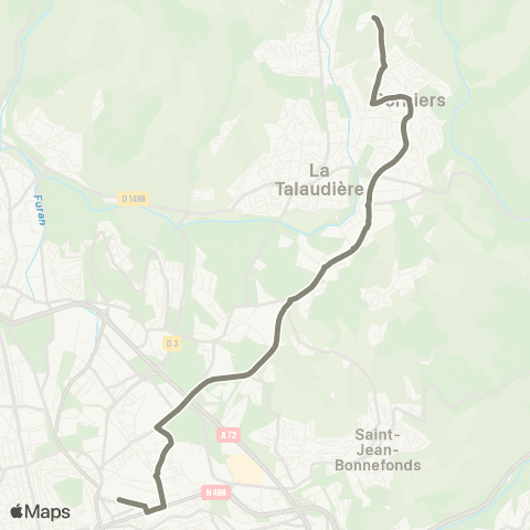 STAS Châteaucreux Gare ↔︎ Nelson Mandela map