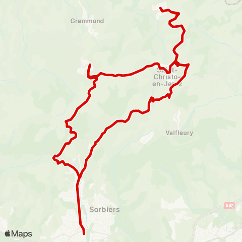 STAS Collège P. M. Curie ↔︎ Bourg map