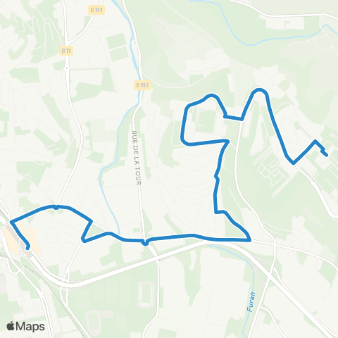 STAS Noctambus Zénith / Rue des Acieries ↔︎ Terrasse map