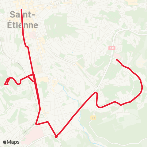 STAS Noctambus Hôtel de Ville ↔︎ Marandinière map