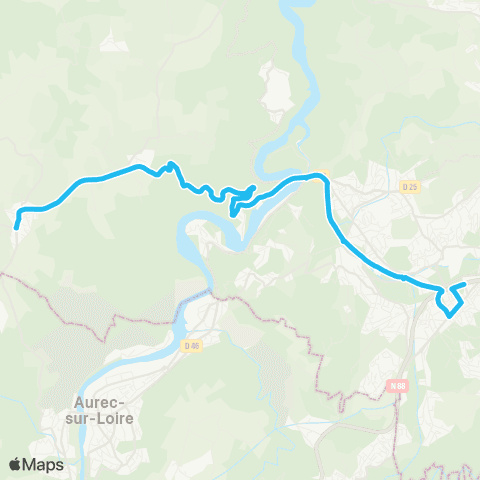 STAS Gare Firminy ↔︎ les 3 Routes map