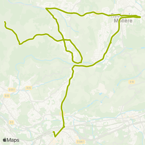 STAS Cimetière ↔︎ Queret map