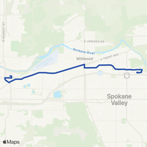Spokane Transit Trent / Montgomery map