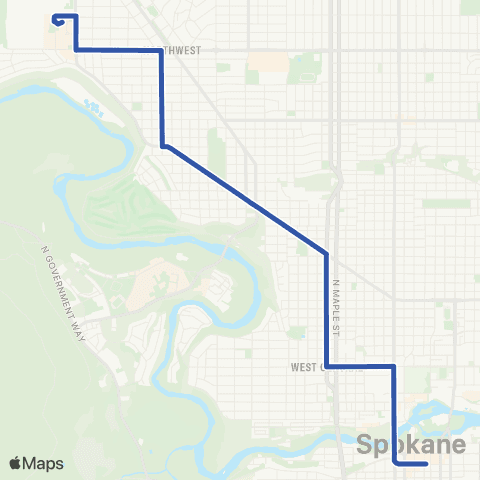 Spokane Transit NW Blvd map