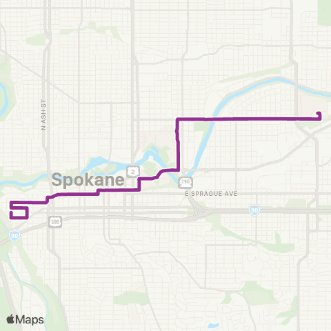 Spokane Transit City Line map