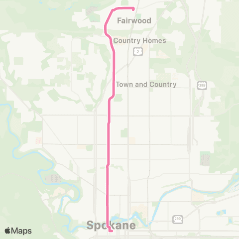 Spokane Transit North Express map