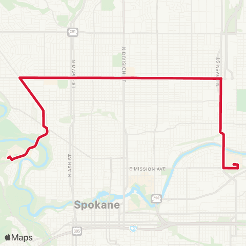 Spokane Transit Wellesley map