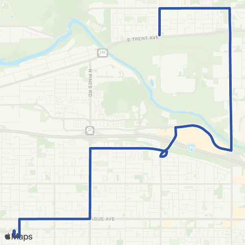 Spokane Transit Pines / Sullivan map