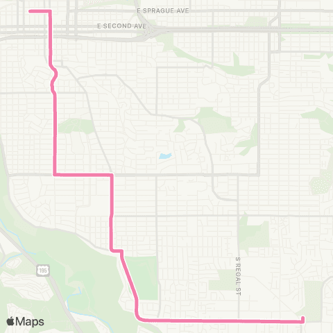 Spokane Transit South Express map