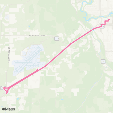 Spokane Transit Geiger Shuttle map