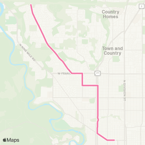 Spokane Transit Shadle / Indian Trail map