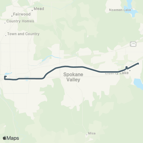 Spokane Transit Liberty Lake Tech Express map