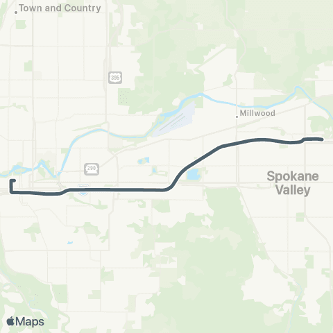Spokane Transit Mirabeau Express map