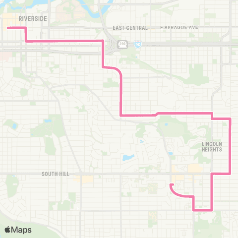 Spokane Transit Lincoln Park / Ferris map