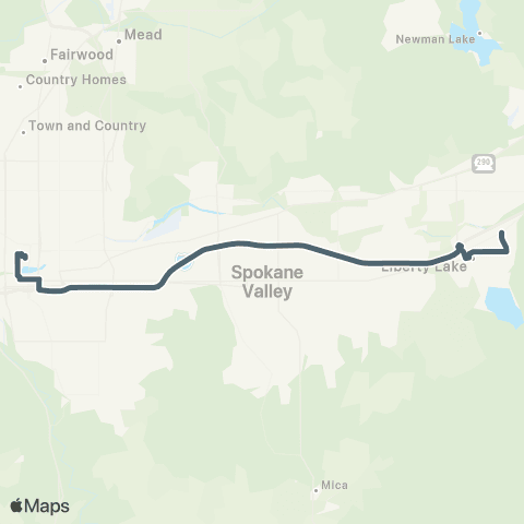 Spokane Transit Liberty Lake Express map
