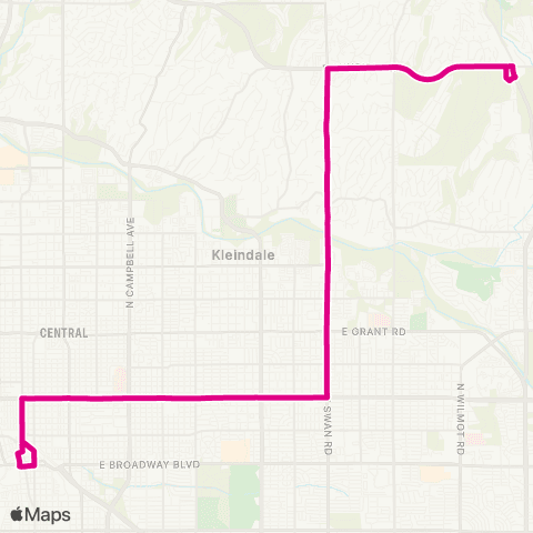 Sun Tran Foothills-Downtown map