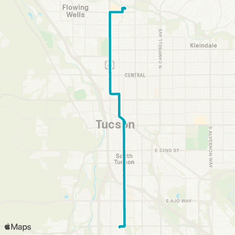 Sun Tran Oracle / S. 6th Ave map