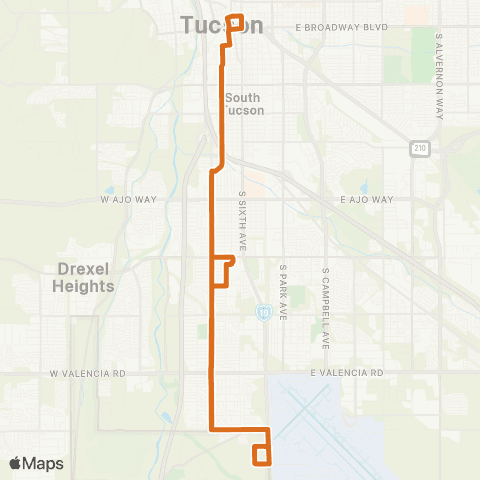 Sun Tran S 12th Ave map