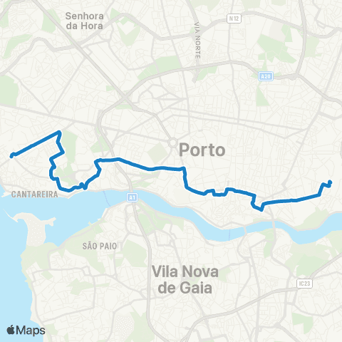 STCP Campanhã-mercado Da Foz map