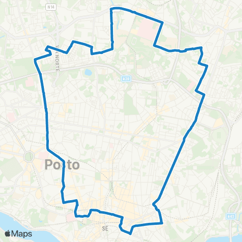 STCP Circular Hospital De S.joão-aliados map