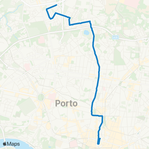 STCP Aliados-sta. Luzia map